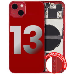 Back Housing W/ Small Components Pre-Installed Compatible For iPhone 13 (International Version) (Used OEM Pull: Grade A) (Red)
