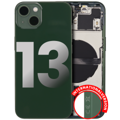 Back Housing W/ Small Components Pre-Installed Compatible For iPhone 13 (International Version) (Used OEM Pull: Grade A) (Green)