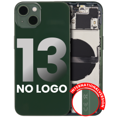 Back Housing W/ Small Components Pre-Installed Compatible For iPhone 13 (No Logo) (Aftermarket Plus) (International Version) (Green)