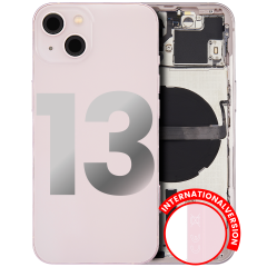 Back Housing W/ Small Components Pre-Installed Compatible For iPhone 13 (International Version) (Used OEM Pull: Grade C) (Pink)