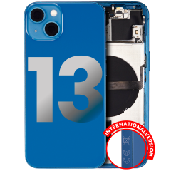 Back Housing W/ Small Components Pre-Installed Compatible For iPhone 13 (International Version) (Used OEM Pull: Grade B) (Blue)
