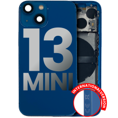 Back Housing W/ Small Components Pre-Installed Compatible For iPhone 13 Mini (International Version) (Used OEM Pull: Grade B) (Blue)