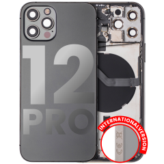 Back Housing W/ Small Components Pre-Installed Compatible For iPhone 12 Pro (International Version) (Used OEM Pull: Grade B) (Graphite)
