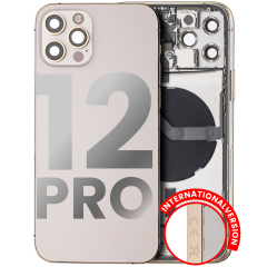 Back Housing W/ Small Components Pre-Installed Compatible For iPhone 12 Pro (International Version) (Used OEM Pull: Grade B) (Gold)