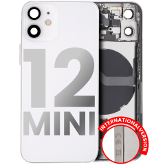 Back Housing W/ Small Components Pre-Installed Compatible For iPhone 12 Mini (International Version) (Used OEM Pull: Grade A) (White)