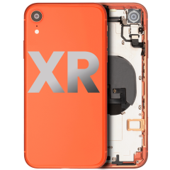 Back Housing W/ Small Components Pre-Installed Compatible For iPhone XR (Used OEM Pull: Grade A) (Coral)