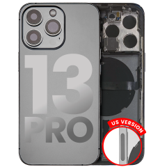 Back Housing W/ Small Components Pre-Installed Compatible For iPhone 13 Pro (US Version) (Used OEM Pull: Grade A) (Graphite)