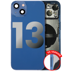 Back Housing W/ Small Components Pre-Installed Compatible For iPhone 13 (US Version) (Used OEM Pull: Grade B) (Blue)