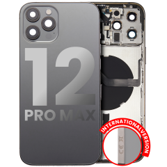 Back Housing W/ Small Components Pre-Installed Compatible For iPhone 12 Pro Max (International Version) (Used OEM Pull: Grade C) (Graphite)