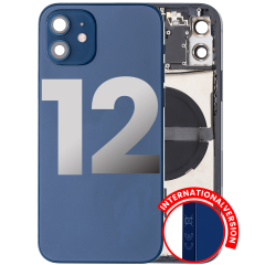 Back Housing W/ Small Components Pre-Installed Compatible For iPhone 12 (International Version) (Used OEM Pull: Grade C) (Blue)