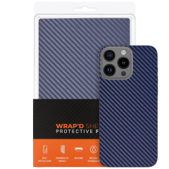 Wrapd Back Skin - Carbon Fiber Pattern (Azul) (pack de 10)