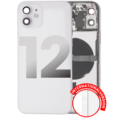Back Housing W/ Small Components Pre-Installed Compatible For iPhone 12 (International Version) (Used OEM Pull: Grade B) (White)