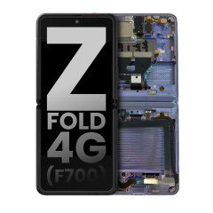 Inner OLED Assembly With Frame For Samsung Galaxy Z Flip 4G (F700) (Used OEM Pull: Grade A) (Mirror Black)