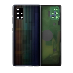 Back Cover Glass With Camera Lens Compatible Samsung Galaxy A71 5G (A716 / 2020) (Used OEM Pull: Grade A) (Prism Bricks Black)