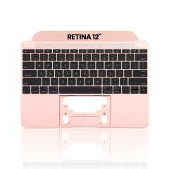 Top Case With Keyboard And Microphone Compatible For MacBook Retina 12" (A1534 / Early 2016 / Mid 2017) (US English) (Used OEM Pull: Grade B/C) (Rose Gold)