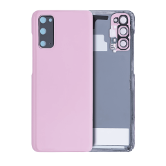 Back Cover Glass With Camera Lens Compatible For Samsung Galaxy S20 5G (No Logo) (Aftermarket Plus) (Cloud Pink)