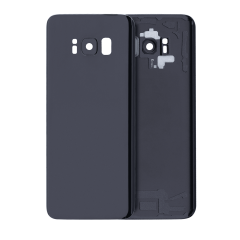 Back Cover Glass With Camera Lens Compatible For Samsung Galaxy S8 (No Logo) (Aftermarket Plus) (Midnight Black)