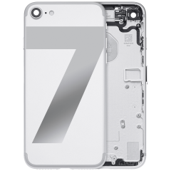 Back Housing W/ Small Components Pre-Installed Compatible For iPhone 7 (Used OEM Pull: Grade A) (Silver)