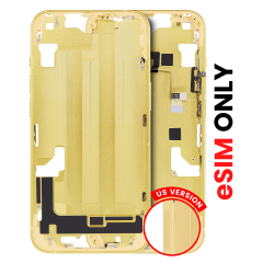 Mid-Frame Housing With Power And Volume Button Compatible For iPhone 14 Plus (US Version) (Aftermarket Plus) (Yellow)