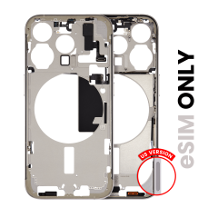 Mid-Frame Housing W/ Small Parts For iPhone 15 Pro (US Version) (Used OEM Pull: Grade C) (Natural Titanium)