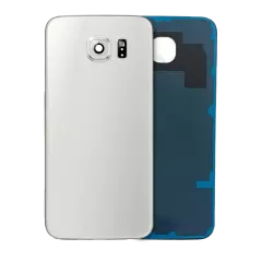 Back Cover Glass With Camera Lens Compatible For Samsung Galaxy S6 (Service Pack) (White)