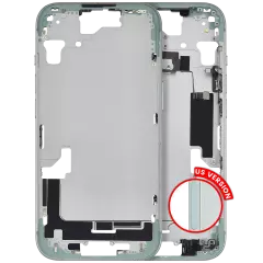 Mid-Frame Housing With Power And Volume Button Compatible For iPhone 15 (US Version) (Aftermarket Plus) (Green)