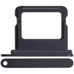 Single Sim Card Tray Compatible For iPhone 16 / 16 Plus (Black)