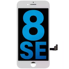 Complete LCD Assembly With Steel Plate Compatible For iPhone 8 SE (2020) (With Front Camera: Prox Sensor & Ear Speaker) (Aftermarket Plus Quality: XO6) (White)