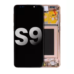 OLED Assembly With Frame Compatible For Samsung Galaxy S9 (Used OEM Pull: Grade A) (Gold)