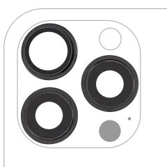Back Camera Lens With Bracket & Bezel Compatible For iPhone 15 Pro Max (3 Piece Set) (Premium) (Black Titanium)