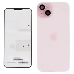 Back Glass With Steel Plate With Wireless NFC Charging MagSafe Magnet & Flashlight Flex For IPhone 15 Plus (Genuine OEM) (Pink)