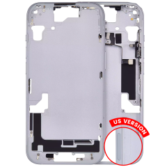 Mid-Frame Housing With Power And Volume Button Compatible For iPhone 15 (US Version) (Aftermarket Plus) (Blue)