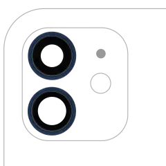 Back Camera Lens With Bracket & Bezel Compatible For iPhone 12 / 12 Mini (Aftermarket Plus) (Blue) (10 Pack)