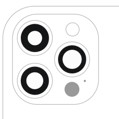 Back Camera Lens (Glass Only) With Adhesive Compatible For iPhone 12 Pro Max (3 Piece Set) (Aftermarket Plus) (10 Pack)
