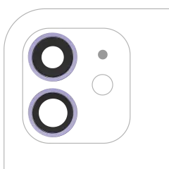 Back Camera Lens With Bracket & Bezel Compatible For iPhone 12 / 12 Mini (Purple) (Real Sapphire / Premium)