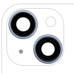 Back Camera Lens With Bracket & Bezel Compatible For iPhone 14 / 14 Plus (2 Piece Set) (Premium) (Blue)