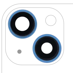 Back Camera Lens With Bracket  & Bezel Compatible For iPhone 13 / 13 Mini  ( 2 Piece) (Aftermarket Plus) (Blue)