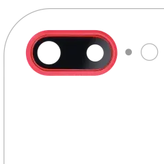 Back Camera Lens With Bracket & Bezel Compatible For iPhone 8 Plus (Red) (10 Pack)