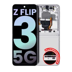 Inner OLED Assembly With Frame For Samsung Galaxy Z Flip 3 5G (US & International) (Service Pack) (White)