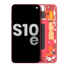 OLED Assembly With Frame For Samsung Galaxy S10e (Used OEM Pull: Grade B/C) (Cardinal Red)