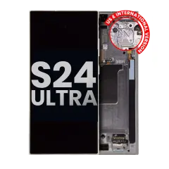 OLED Assembly With Frame Compatible For Samsung Galaxy S24 Ultra (Used OEM Pull: Grade A) (Titanium Gray)