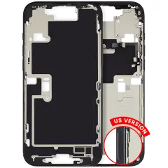 Mid-Frame Housing With Power And Volume Button Compatible For iPhone 16 Pro max (US Version) (Used OEM Pull: Grade A) (Black Titanium)