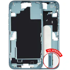 Mid-Frame Housing With Power And Volume Button Compatible For iPhone 16 Plus (US Version) (Used OEM Pull: Grade A) (Teal)