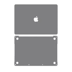 2 in 1 (Top and Bottom) Skin Compatible For MacBook Pro 13" Retina (A1708 / Late 2016) (Space Gray)