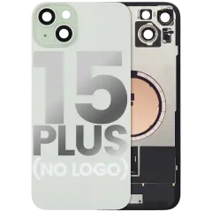 Back Glass With Steel Plate With MagSafe Magnet Pre-Installed Compatible For iPhone 15 Plus (No Logo) (Green)