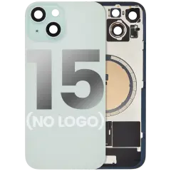Back Glass With Steel Plate With MagSafe Magnet Pre-Installed Compatible For iPhone 15 (No Logo) (Green)