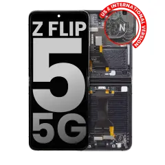 Inner OLED Assembly With Frame Compatible For Samsung Galaxy Z Flip 5 5G (US & International) (Used OEM Pull: Grade A) (Graphite)
