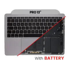 Top Case with Keyboard (ISO UK) and Trackpad For MacBook Pro 13" A1989 (2018-2019) (Used OEM Pull: Grade B/C) (Space Gray)