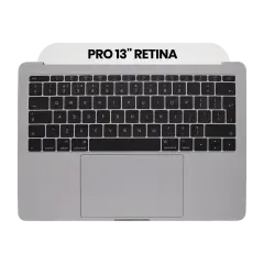 Top Case with Keyboard (ISO UK) and Trackpad For MacBook Pro 13" A1708 (2016) (Used OEM Pull: Grade B/C) (Space Gray)