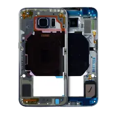 Mid-Frame Housing Compatible For Samsung Galaxy S6 (With Small Parts) (Service Pack) (Black Sapphire)